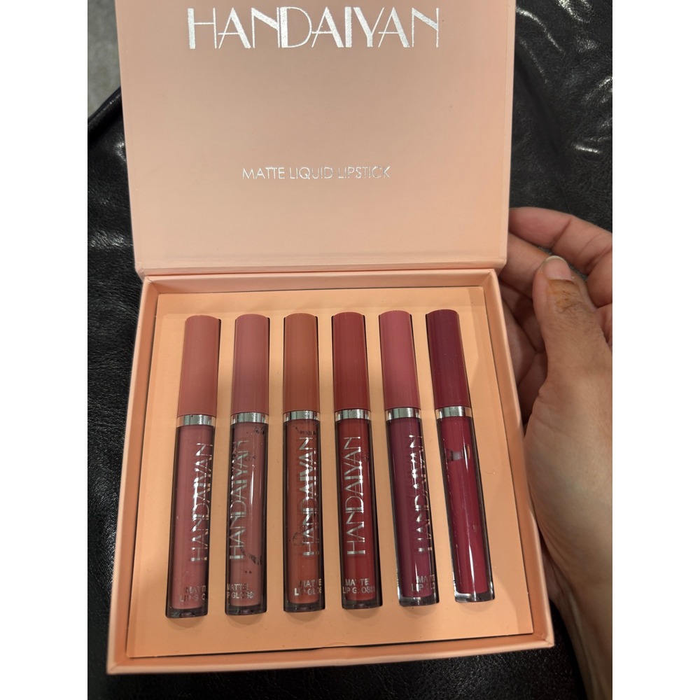 Handaiyan Matte Liquid Lipstick 6 Piece Set Nude Berry Pink Long Lasting Makeup